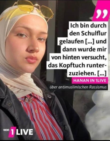 Hanan, ganz doll diskriminiert in der Schule….